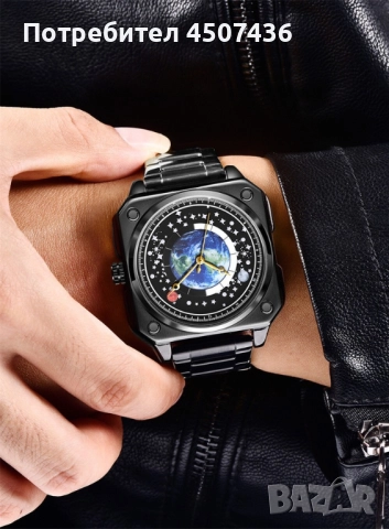 LIGE спортен кварцов часовник от неръждаема стомана със светещ квадратен дизайн, снимка 6 - Мъжки - 52798088