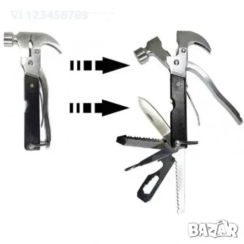 Мултифункционален инструмент чук-клещи, снимка 3 - Клещи - 50740454