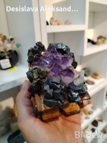 Вагон, ръчна изработка със аметист и клеофан , снимка 6 - Антикварни и старинни предмети - 51197151