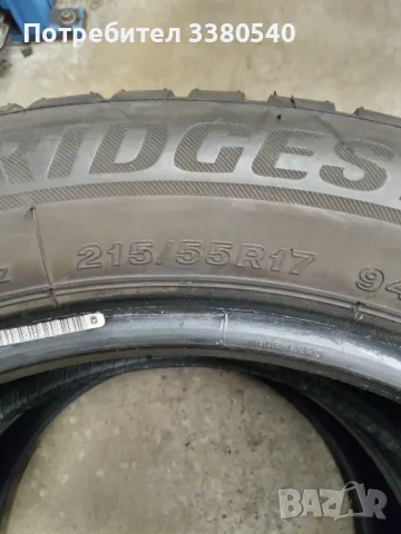 Зимни гуми 2 броя -215/55/R17 Bridgestone  6 мм грайфер , снимка 4 - Гуми и джанти - 47840182