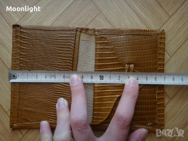 Нов кожен портфейл от едно време, естествена кожа портмоне, соц, ретро, винтидж, старинен, снимка 10 - Портфейли, портмонета - 53134800