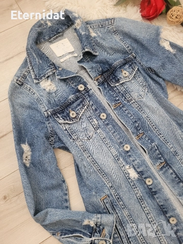 Дълго дънково яке , снимка 9 - Якета - 52074531