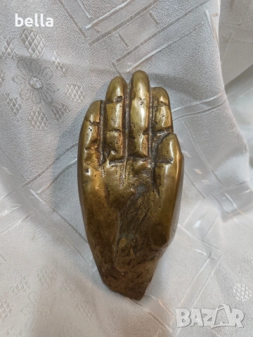 Автентична бронзова пластика „Ръка"- изключително масивна , снимка 9 - Антикварни и старинни предмети - 53474601