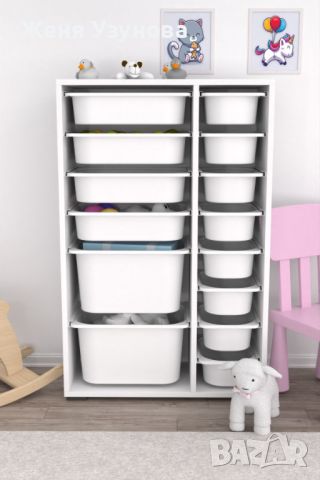 Шкаф за играчки в 2 цвята, снимка 2 - Мебели за детската стая - 46406242