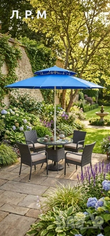 Плажен / Градински чадър с двоен таван против вятър 