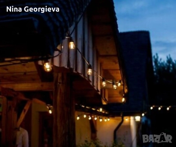 Водоустойчив гирлянд за външно осветление с 10 броя LED крушки, снимка 4 - Лед осветление - 52310865