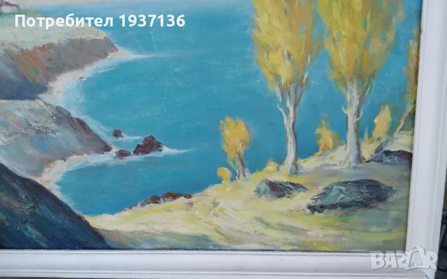 Стара картина масло върху фазер голяма , снимка 6 - Картини - 50223137