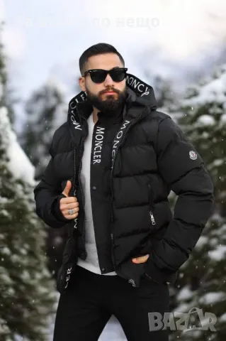 Мъжко черно зимно яке Moncler Код A169, снимка 1 - Якета - 47585744