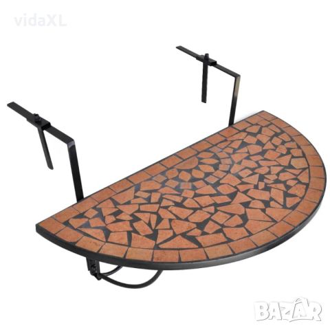 vidaXL Висяща балконска маса, теракота, мозайка(SKU:41123, снимка 1 - Маси - 46230709