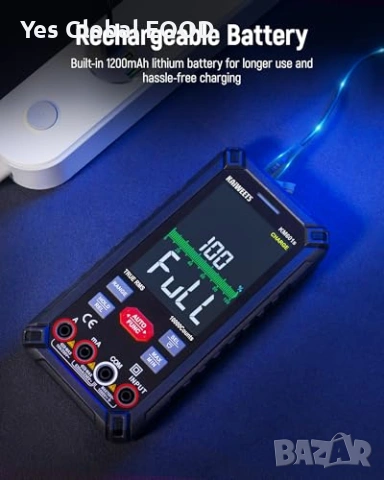 KAIWEETS KM601S мултиметър 10000 counts True RMS акумулаторен, снимка 2 - Други инструменти - 53021173