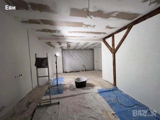 Полагане на гипсокартон шпакловка боядисване окачени тавани осветителни тела преградни стени, снимка 3 - Ремонти на апартаменти - 46288934