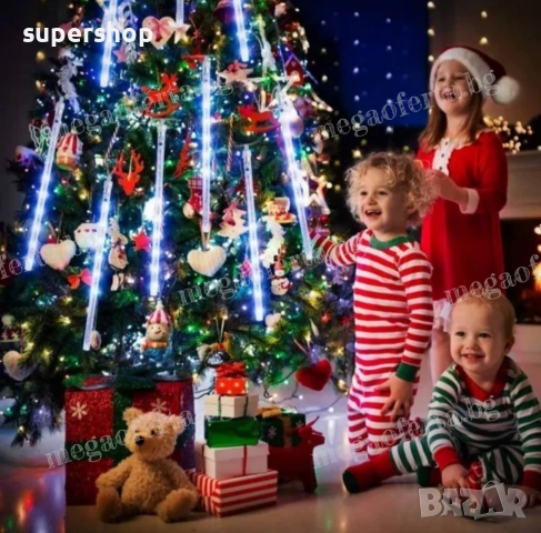 Светещи Лед Висулки Падащ Сняг за Коледна Украса 8Бр. х48см. , снимка 10 - Декорация за дома - 52297214