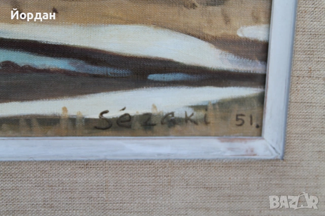 Стара картина масло върху платно, снимка 8 - Картини - 53113494
