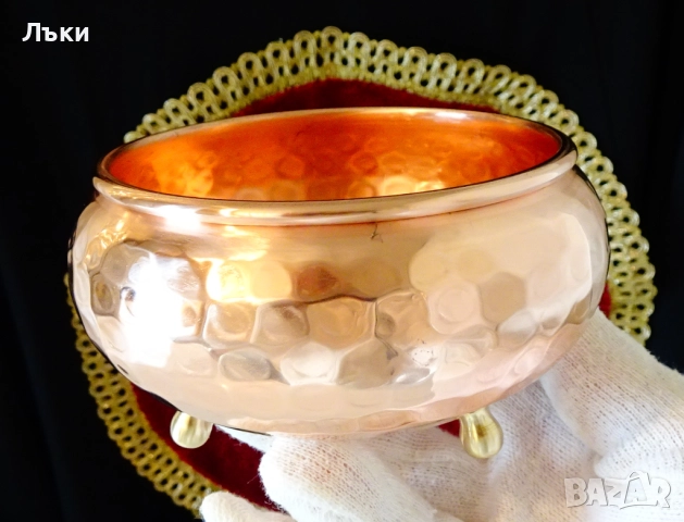 Медна бонбониера,меден съд,чиста червена мед. 