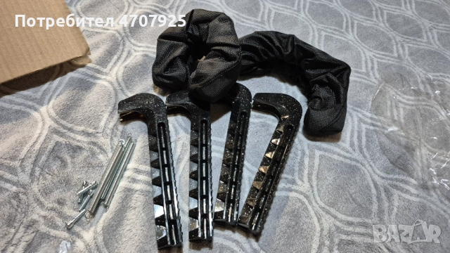 Комплект от 2 чифта протектори за остриета на скейт , силиконови, регулируеми, черни