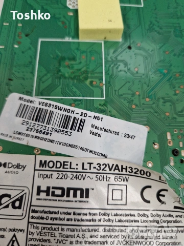 JVC LT-32VAH3200 MAIN BOARD 17MB186TC POWER BOARD 17IPS62 PANEL VES315WNGH-2D-N51 , снимка 3 - Части и Платки - 53695852