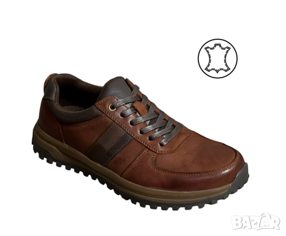 МЪЖКИ ОБУВКИ ОТ ЕСТЕСТВЕНА КОЖА В КАФЯВ ЦВЯТ E41