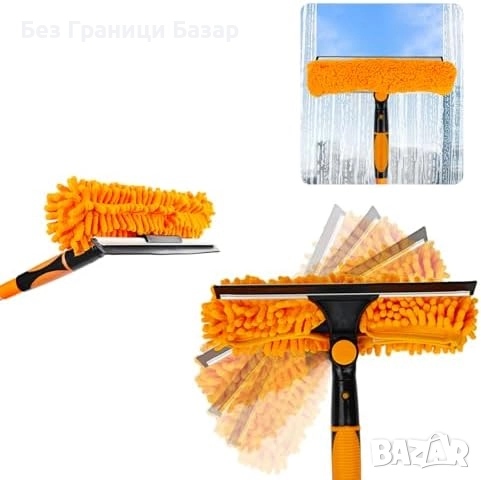 Нов Силиконов уред за почистване на стъкла и огледала, 2 в 1 дизайн