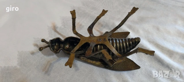 Антикварна бронзова муха - пепелник, снимка 5 - Колекции - 50611580