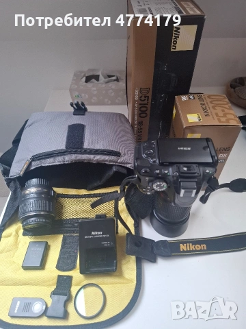 Nikon D5100 + 55-200mm + аксесоари | 17K кадъра | Отличен, снимка 2 - Камери - 53936907