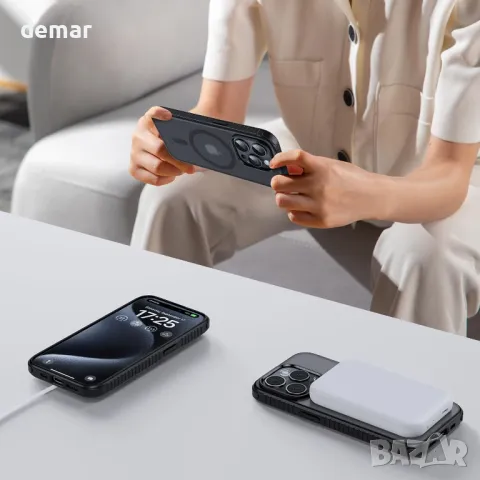 UNBREAKcable Магнитен калъф за iPhone 15 Pro Max 6.7", Съвместим с MagSafe, черен, снимка 9 - Калъфи, кейсове - 49902906