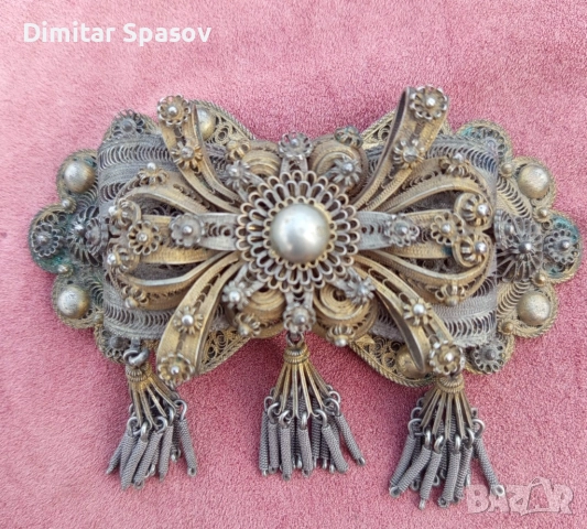 Възрожденска Сребърна Пафта Филигран Колан, снимка 2 - Други ценни предмети - 52894187