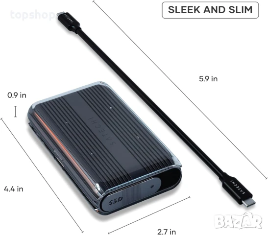 Satechi Кутия за USB4 NVMe M.2 SSD, 40Gbps, до 16TB, алуминиев корпус със силиконови щифтове..., снимка 7 - Кабели и адаптери - 50661373