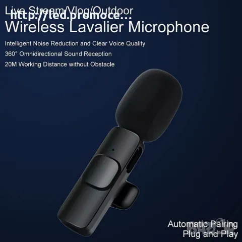 Безжичен микрофон за iPhone i android към Type-C F5, снимка 4 - Apple iPhone - 50437210