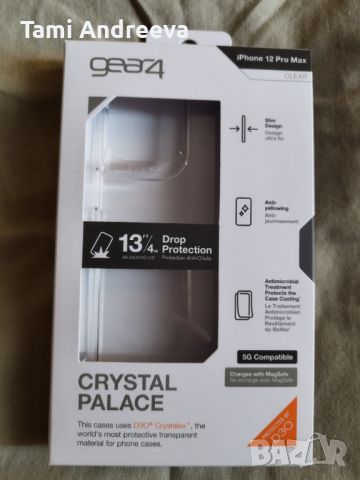 Защитен калъф  Crystal Palace за iPhone 12 Pro Max, От поликарбонат, Прозрачен, снимка 1 - Калъфи, кейсове - 46217400