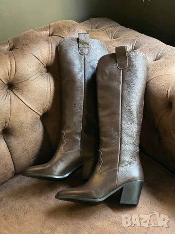 ботуши на ток от естествена кожа , снимка 8 - Дамски ботуши - 51428143