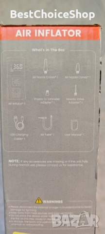 Преносим въздушен компресор с LED за кола, мотоциклет, велосипед, топки, снимка 7 - Аксесоари и консумативи - 53751036