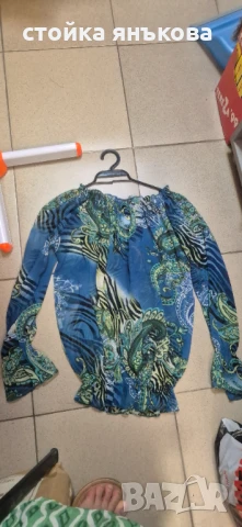 Дамска риза  в  синьо и зелено, снимка 2 - Ризи - 51247258