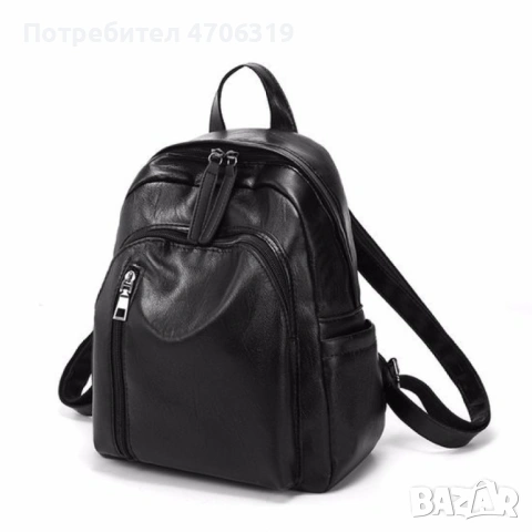 Дамска раница от висококачестена кожа с подарък малка чанта и портомоне., снимка 3 - Чанти - 53154982