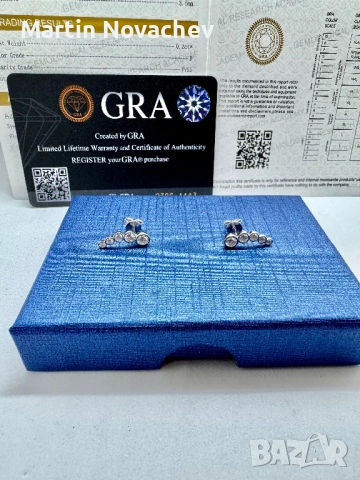 Сребърни обеци с мойсанит (Диамант) , снимка 11 - Обеци - 53820735