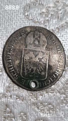 Сребърна монета 6 кройцера 1849 Австрия 