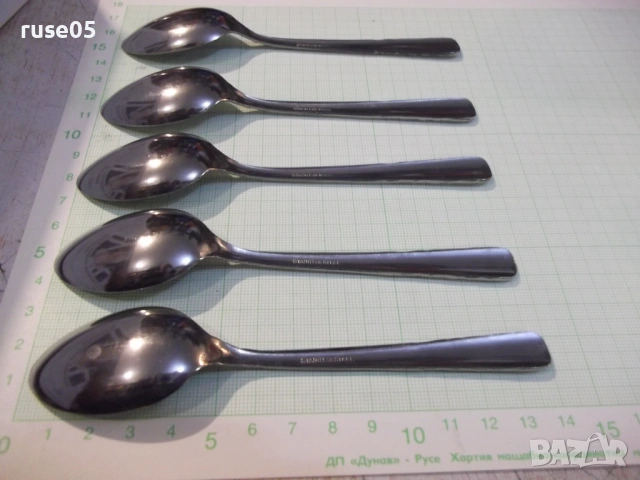 Лот от 5 бр. лъжици с релефни дръжки, снимка 5 - Прибори за хранене, готвене и сервиране - 53134508