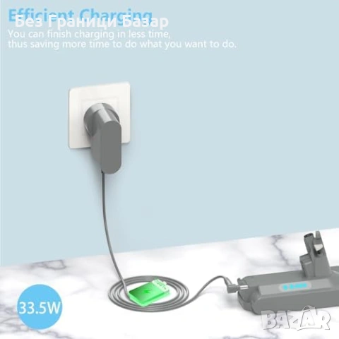 Ново 30.45V 1.1A зарядно за Dyson V10 V11 V12 V15 SV12 SV14 UK контакт, снимка 4 - Друга електроника - 53569653