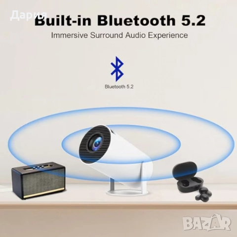 Преносим мини проектор,Android 11,HDMI връзка,USB,AV, Audio jack3.5mm,ротация на 180 градуса, снимка 6 - Плейъри, домашно кино, прожектори - 52683441