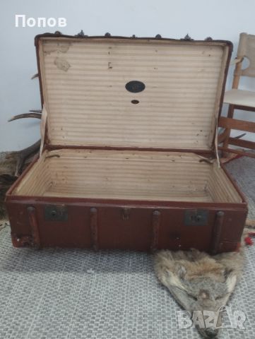 Английски винтидж пътнически сандък, снимка 9 - Антикварни и старинни предмети - 45687543