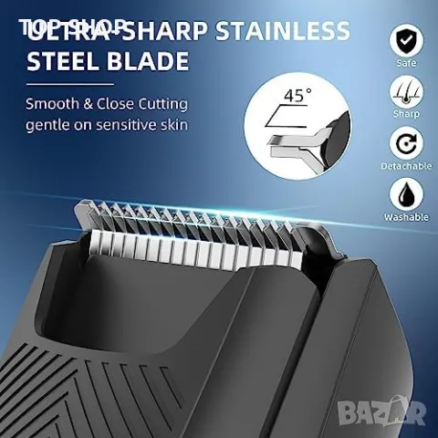 Нова Безжична електрическа машинка тример за подстригване на коса брада/Мъже, снимка 4 - Тримери - 50239982