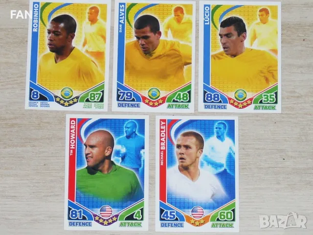 50 бр. карти MATCH ATTAX TOPPS от Световното първенство по футбол в ЮАР 2010 вкл. Кристиано Роналдо, снимка 5 - Фен артикули - 39392000