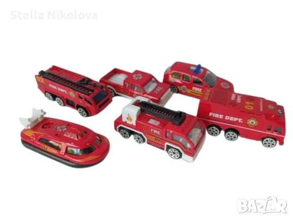 Детски комплект метални пожарни коли-6бр.
