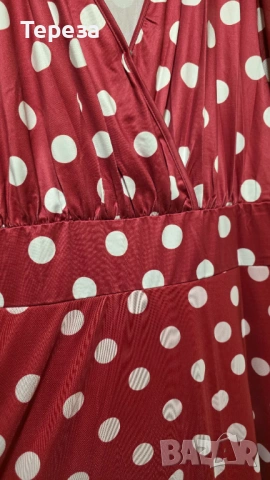 🆕 Рокля на точки/ 2XL-3XL, снимка 7 - Рокли - 50132222