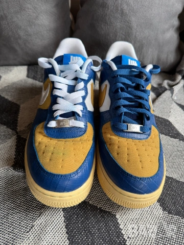 Nike Air Force 1 Low SPUndefeated 5 On It Blue Yellow Croc, снимка 3 - Маратонки - 53580633