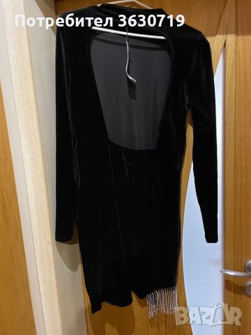 Черна рокля с акцент на крака , снимка 3 - Рокли - 45173162