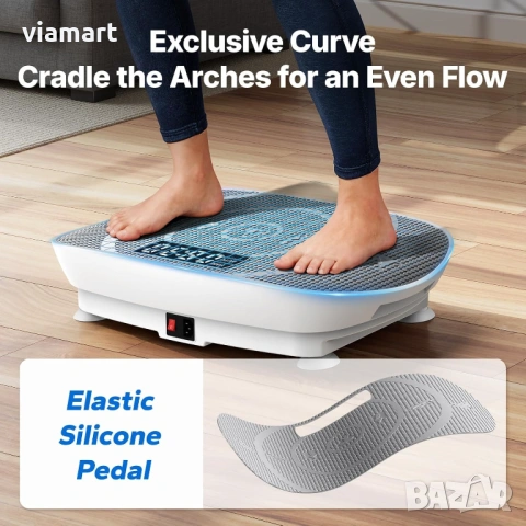 Виброплатформа MERACH CV30 Gray SLIM, 10 нива на интензивност, снимка 7 - Фитнес уреди - 53052270