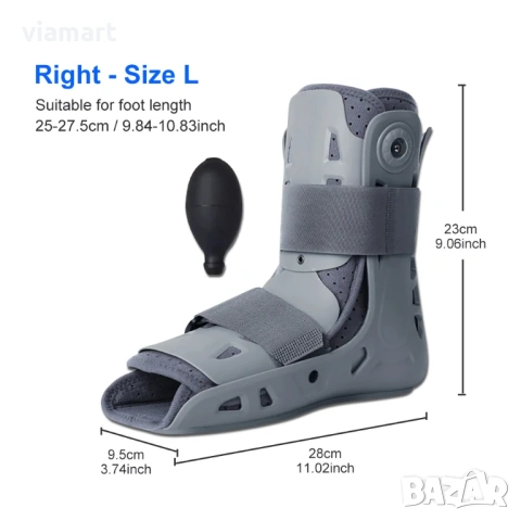 Ортопедична шина за глезен Salorie с въздушна компресия, Тип ботуш, 360° стабилизация, снимка 8 - Ортези и протези - 54205744