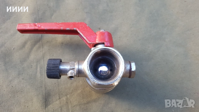 Спирателен кран 1 цол с изпразнител , снимка 2 - Други стоки за дома - 51809235