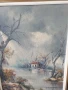 67х55см/голяма картина масло върху платно/есенен пейзаж/къща-река-дървета/дървена рамка, снимка 4