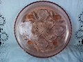 Тортена чиния розово стъкло, снимка 1